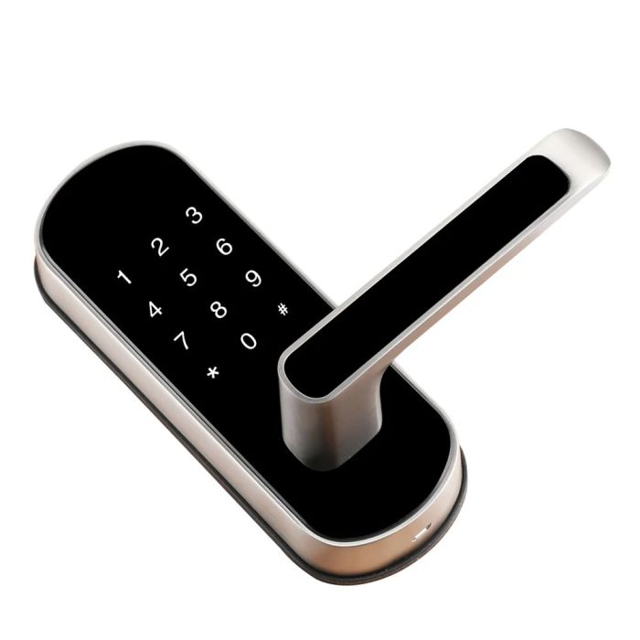 Замок біометричний автономний Trinix TRL-5107BTF Silver Right з Bluetooth, зчитувачем відбитків пальців і карт Mifare