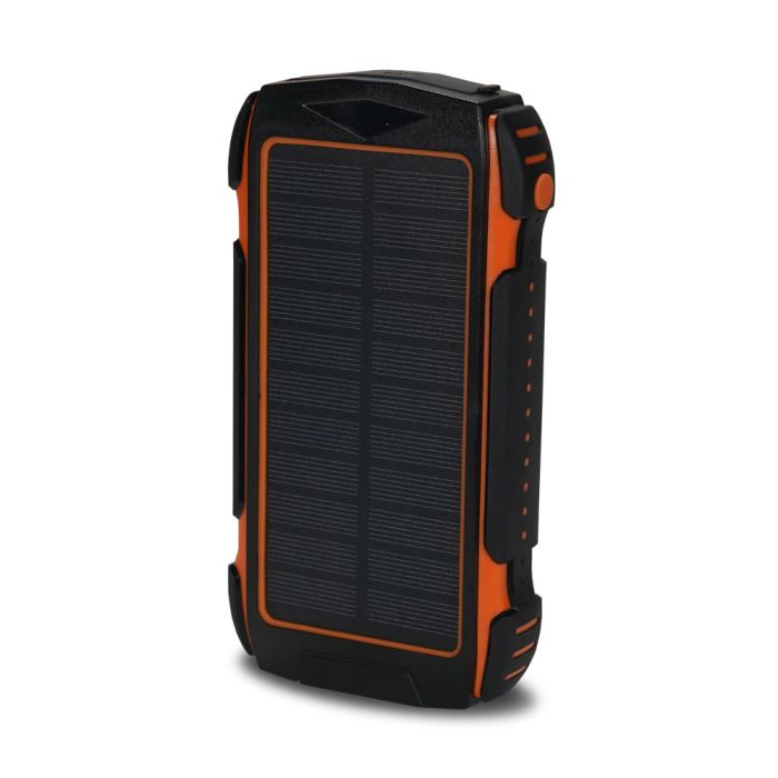 Повербанк з сонячною панеллю 30000mAh Power Bank Kraft TPB-1830SLP Orange 18W QC2.0 LED-ліхтар