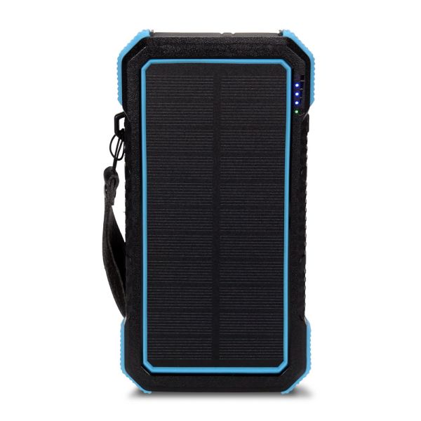 Повербанк з сонячною панеллю 20000mAh Power Bank Kraft TPB-1820SLP Blue бездротова зарядка 18W QC2.0 LED-ліхтар
