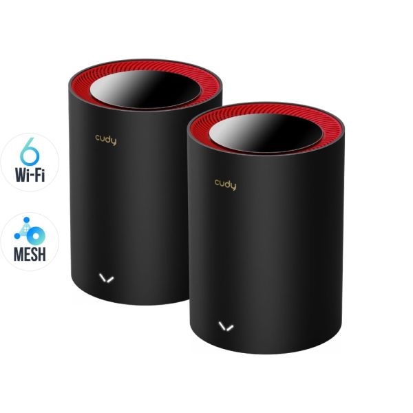 Маршрутизатор WiFi Mesh-система WiFi 6 2.5G Cudy M3000 Black (2-Pack) 2 штуки дводіапазонні