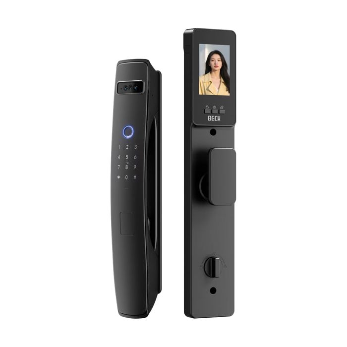 Замок біометричний автономний Trinix TRL-8803BTV Black L/R з Bluetooth та Wi-Fi, розпізнаванням облич, долоней, зчитувачем відбитків пальців і карт Mifare