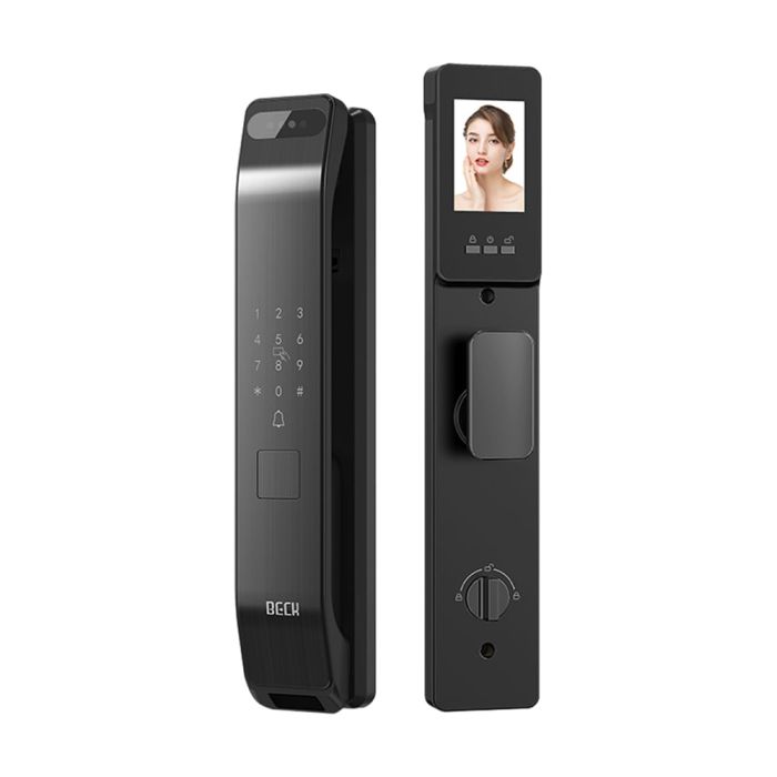 Замок біометричний автономний Trinix TRL-8804BTV Black L/R з Bluetooth та Wi-Fi, розпізнаванням облич, долоней, зчитувачем відбитків пальців і карт Mifare