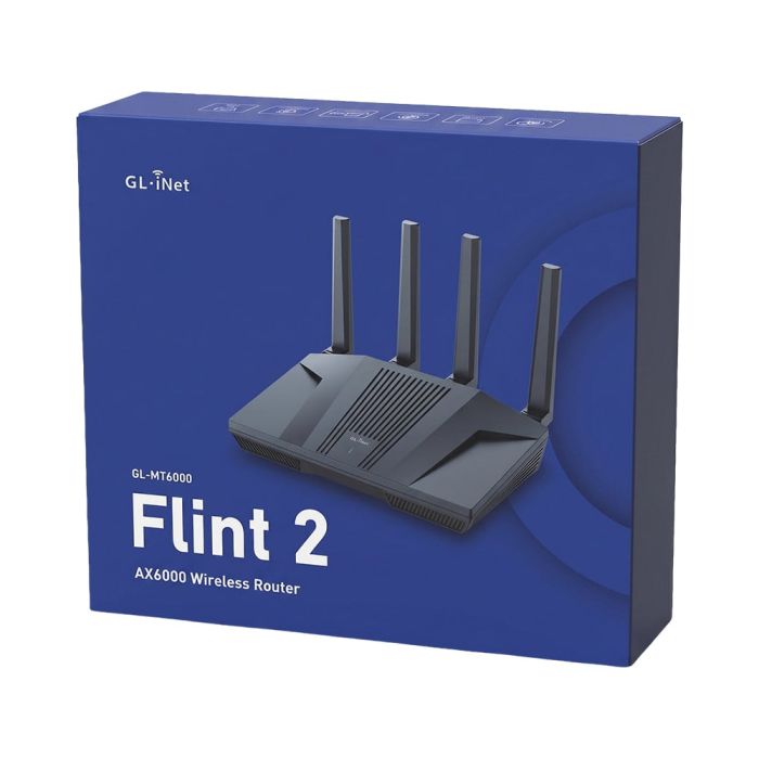 WiFi 6 маршрутизатор GL.iNet Flint 2 (GL-MT6000-EU) 2.5G дводіапазонний