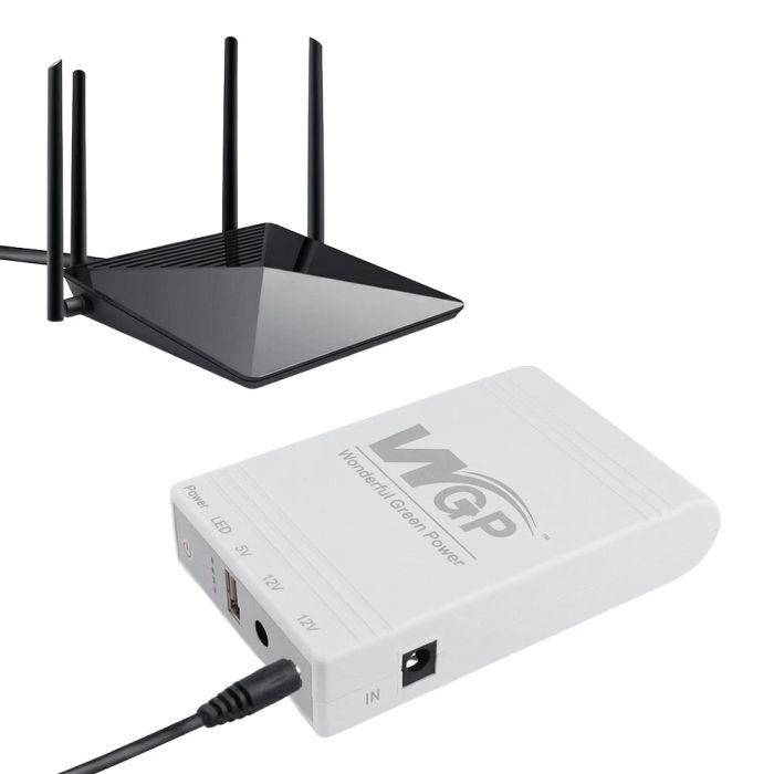 Джерело безперебійного живлення Mini UPS WGP UPS103A 10400mAh 5V/12V/12V, Li-ion 4*2.6Ah, для роутера і медіаконвертера