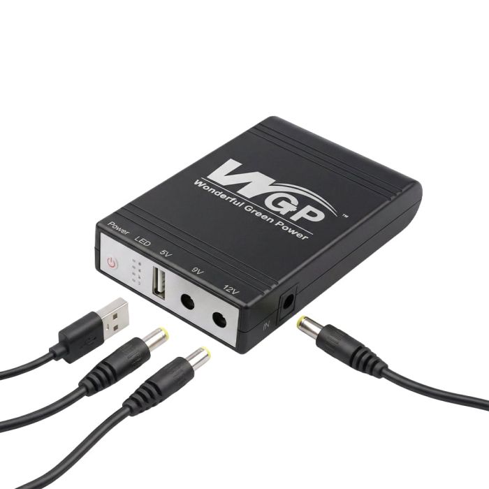 Джерело безперебійного живлення Mini UPS WGP UPS1032 10400mAh 5V/9V/12V, Li-ion 4*2.6Ah, для роутера та оптичного терміналу