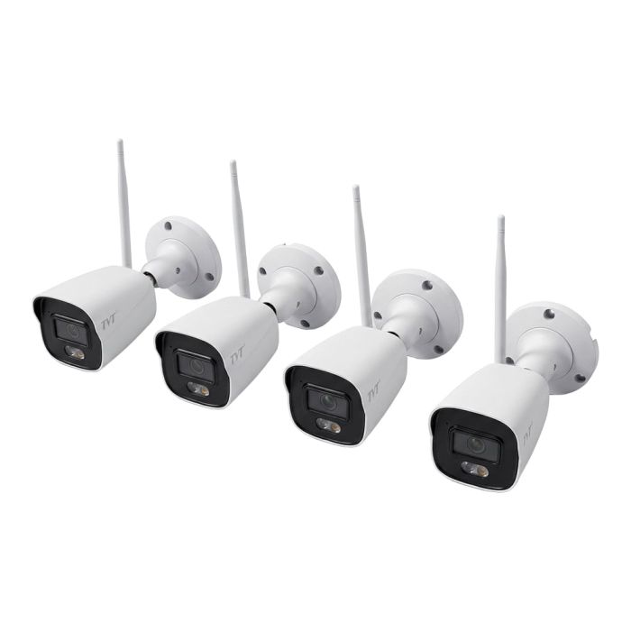 Комплект IP-відеонагляду з WiFi на 4 камери TVT TD-P0804W1-001: 4 циліндричні 4Mp WiFi IP-відеокамери + 8-канальний 8Mp WiFi IP-відеореєстратор