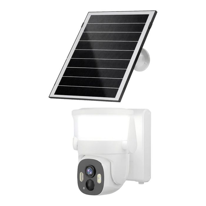 IP PTZ-відеокамера автономна з WiFi, прожектором та сонячною панеллю 3Mp Light Vision VLC-6103WLS White (Lamp+Solar) (CareCam Pro) f=3.6mm, на акумуляторних батареях