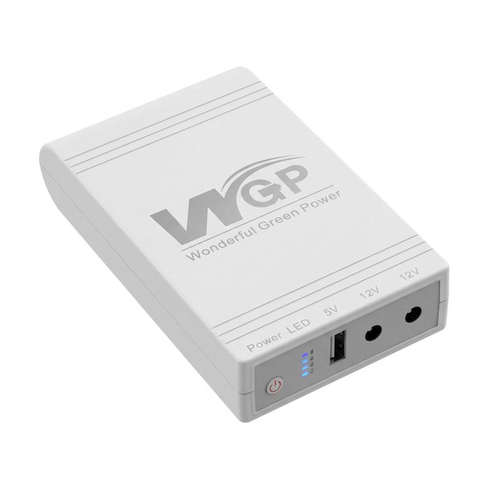 Джерело безперебійного живлення з блоком живлення Mini UPS WGP UPS103C Quick Charge 20000mAh 5V/12V/12V, Li-ion 4*5Ah, для роутера та оптичного терміналу. Блок живлення 12/3А (36W)