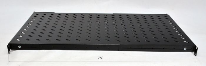 Полиця 19" 4 точки кріпл., 750мм глиб., перфорована
