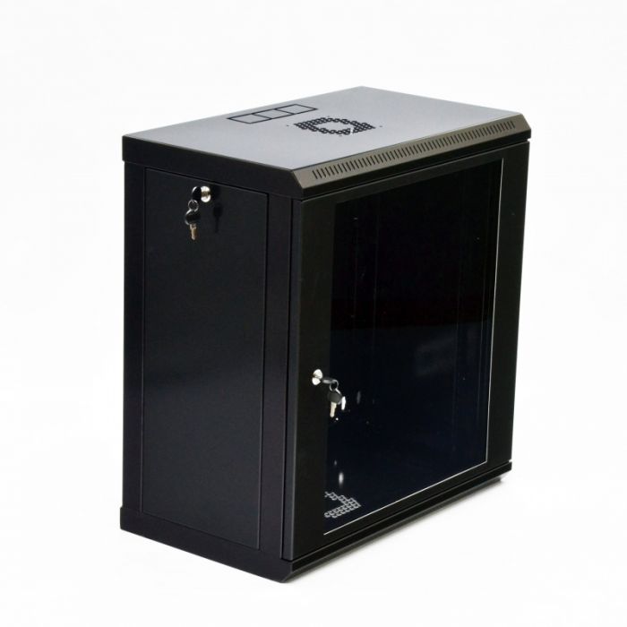 Шафа 12U, 600х350х640 мм (Ш * Г * В), економ, акрилове скло, чорний