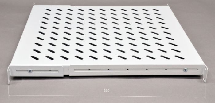 Полиця 19" 4 точки кріпл., 550мм глиб., перфорована
