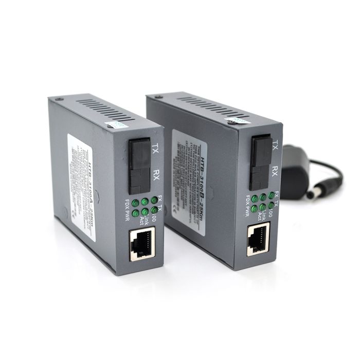 Медіаконвертер пари NetLink A+B (IC+113), 1310+1550 WDM одноволоконний Full/Half duplex , SC 25km (0 +70°C), + блок живлення 5V 1A, !!ПАРА в КОРОБКУ, відвантажуємо парою