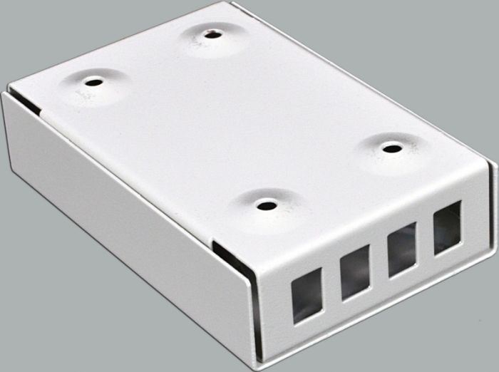 Міні-бокс для ВО адаптерів, (120х80х28мм) 4 SC Simplex/ 4 LC Duplex сірий, CMS