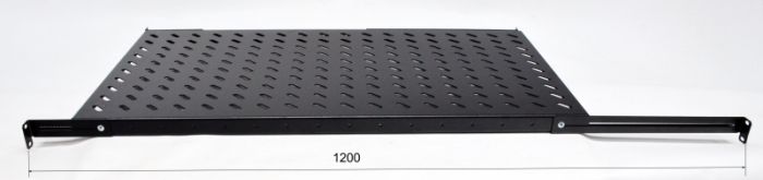 Полка 19 "4 точки кріпл. , 950мм глиб., перфорована , сталь , 2 мм , чорна