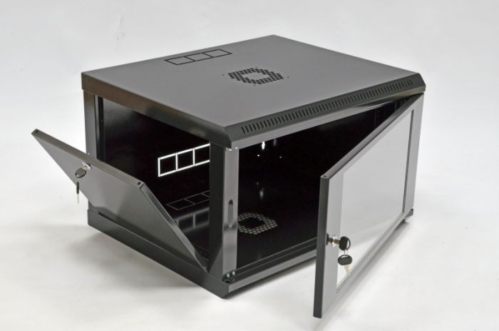 Шафа 6U, 600х500х373 мм (Ш * Г * В), економ, акрилове скло, чорна