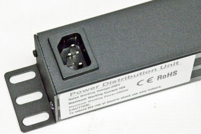 Блок 19" на 8 роз. С13, 10А, з індикат., без шнура, чорний, 1U, Kingda