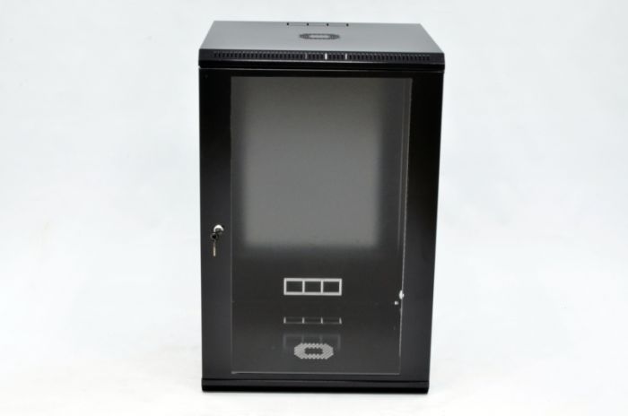 Шафа 18U, 600х600х907 мм (Ш * Г * В), економ, акрилове скло, чорна