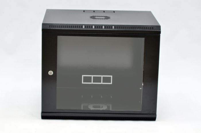 Шафа 12U, 600х350х640 мм (Ш * Г * В), економ, акрилове скло, чорний