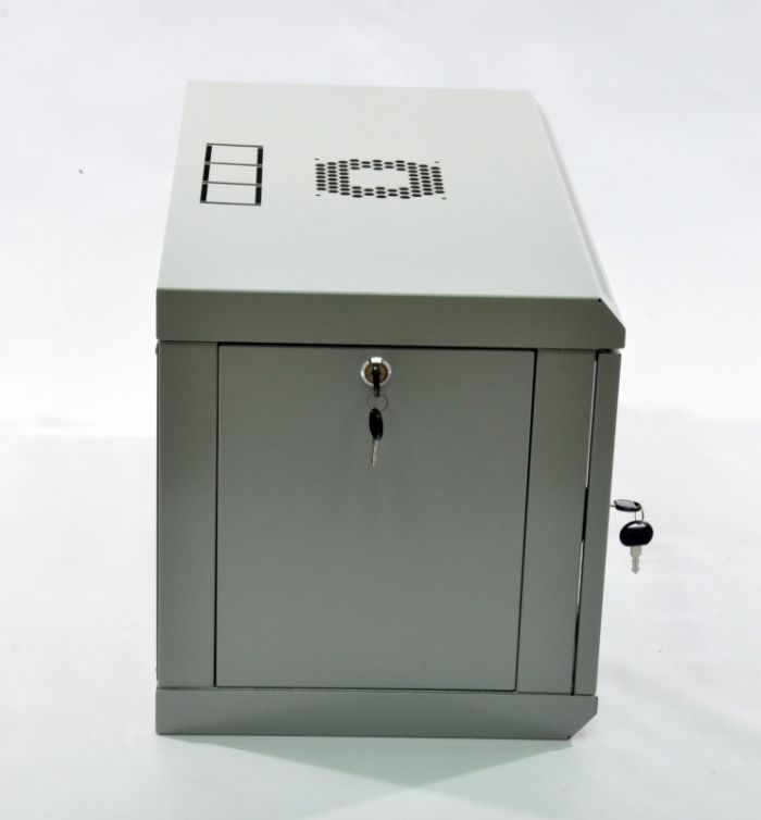 Шафа 6U, 600х350х373 мм (Ш * Г * В), економ, акрилове скло, сіра