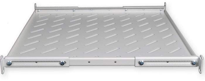 Полка 19 "4 точки кріпл. , 450мм глиб., перфорована , сталь , 1,5 мм , сіра