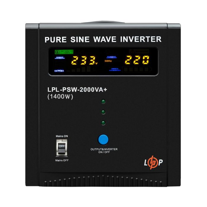 ДБЖ LP LPL-PSW-2000VA+ (1400Вт) 10A/20A з правильною синусоїдою 24V