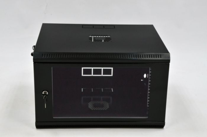 Шафа 6U, 600х500х373 мм (Ш * Г * В), економ, акрилове скло, чорна