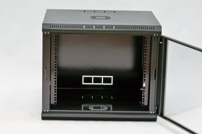 Шафа 12U, 600х350х640 мм (Ш * Г * В), економ, акрилове скло, чорний