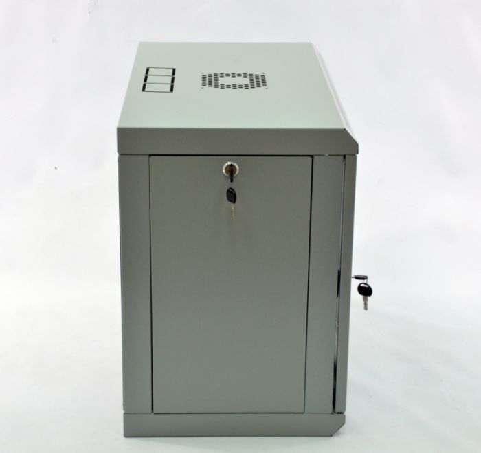 Шафа 9U, 600х350х507 мм (Ш * Г * В), економ, акрилове скло, сіра
