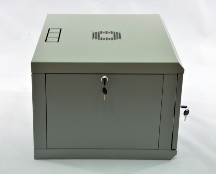 Шафа 6U, 600х500х373 мм (Ш * Г * В), економ, акрилове скло, сіра