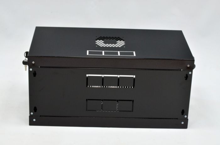 Шафа 4U, 600х350х284 мм (Ш * Г * В), економ, акрилове скло, чорна