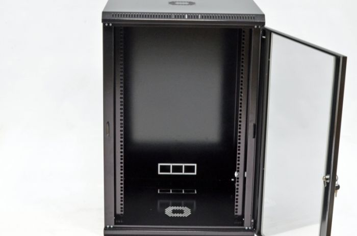 Шафа 18U, 600х600х907 мм (Ш * Г * В), економ, акрилове скло, чорна