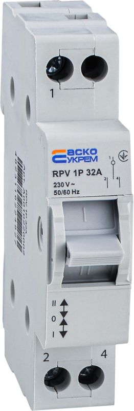 Ручний перемикач вводу (І-0-ІІ) RPV 1P 32A АСКО