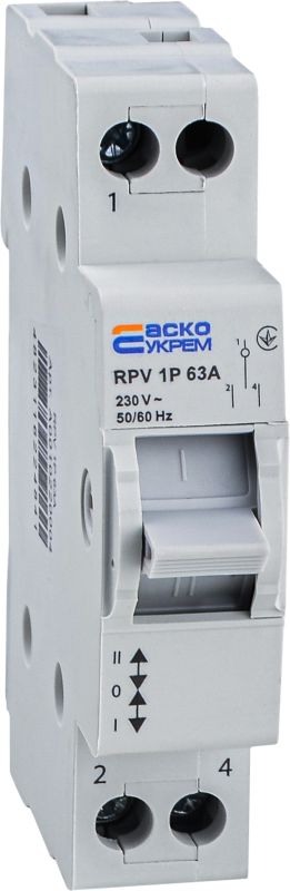 Ручний перемикач вводу (І-0-ІІ) RPV 1P 63A АСКО