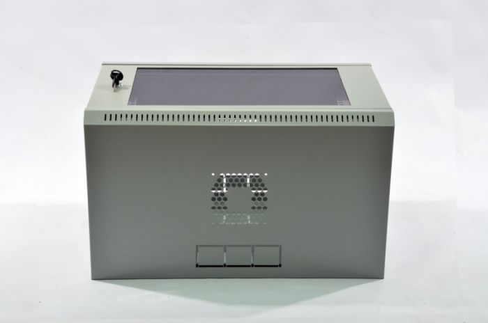 Шафа 6U, 600х350х373 мм (Ш * Г * В), економ, акрилове скло, сіра