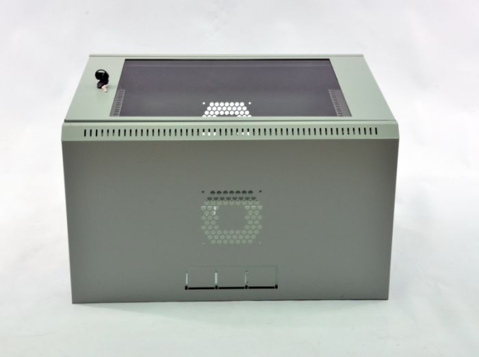 Шафа 9U, 600х350х507 мм (Ш * Г * В), економ, акрилове скло, сіра