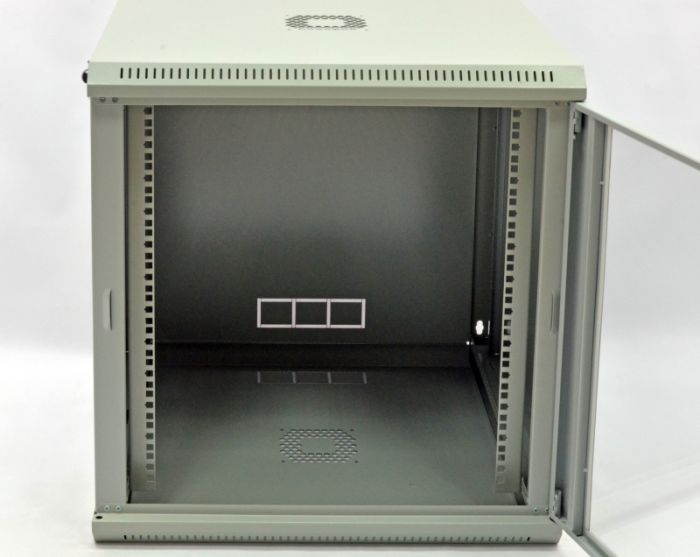Шафа 12U, 600х600х640 мм (Ш * Г * В), економ, акрилове скло, сірий