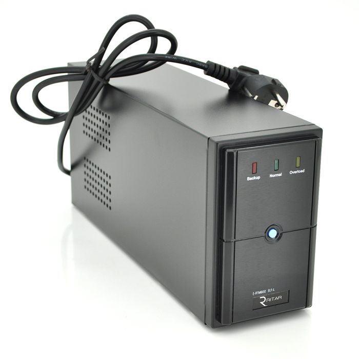 ДБЖ Ritar E-RTM600 (360W) ELF-L, LED, AVR, 2st, 2xSCHUKO socket, 1x12V7Ah, metal Case  Q4 (365*130*210) 4,8 кг (310*85*140)