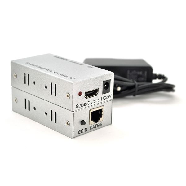 Одноканальний активний подовжувач HDMI сигналу UTP кабелю. Дальність передачі: до 60метрів, cat5e/cat6e 1080P/3D