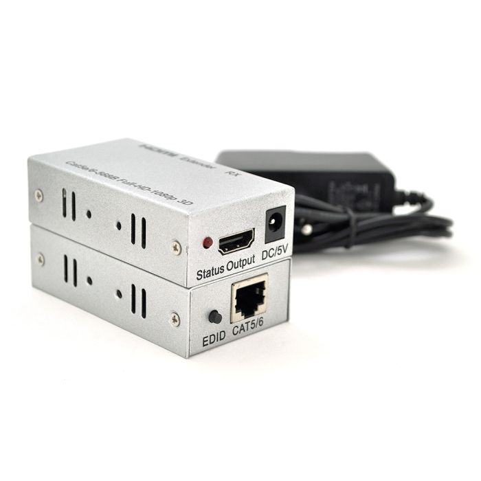 Одноканальний активний подовжувач HDMI сигналу UTP кабелю. Дальність передачі: до 60метрів, cat5e/cat6e 1080P/3D
