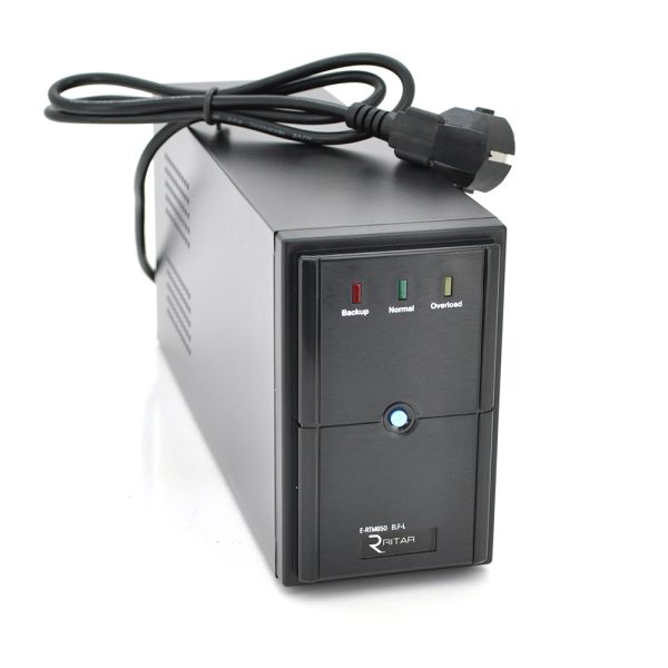 ДБЖ Ritar E-RTM850 (510W) ELF-L, LED, AVR, 2st, 2xSCHUKO socket, 1x12V9Ah, metal Case  Q4 (370*130*210)  5,8кг (310*85*140)