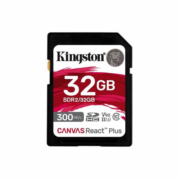 Карта пам'яті SDHC (UHS-II U3) Kingston Canvas React Plus 32Gb class 10 V90 (R-300MB/s) (SDR2/32GB)