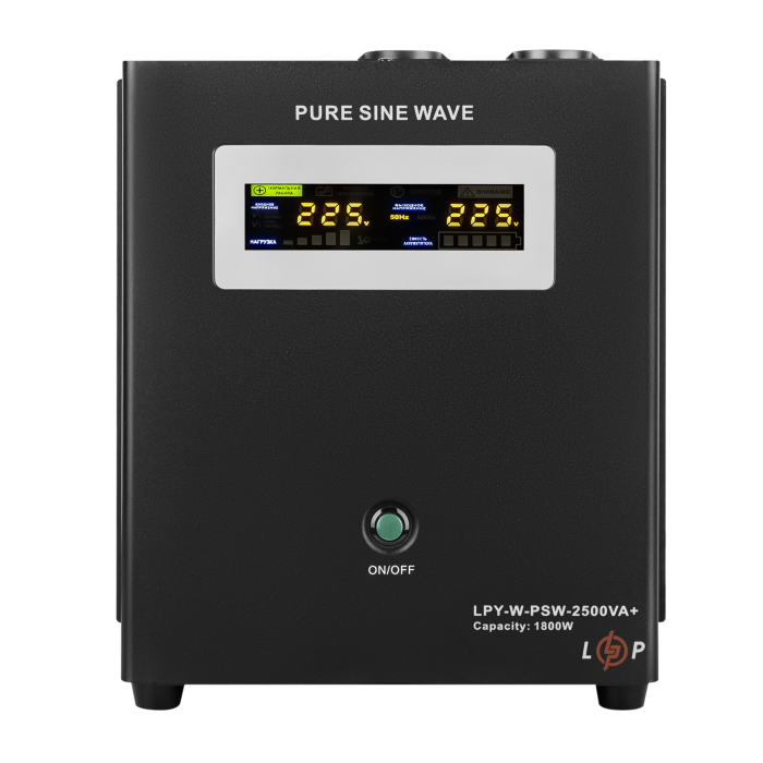 ДБЖ з правильною синусоїдою 24V LPY-W-PSW-2500VA+(1800Вт)17A/31A для LiFePO4