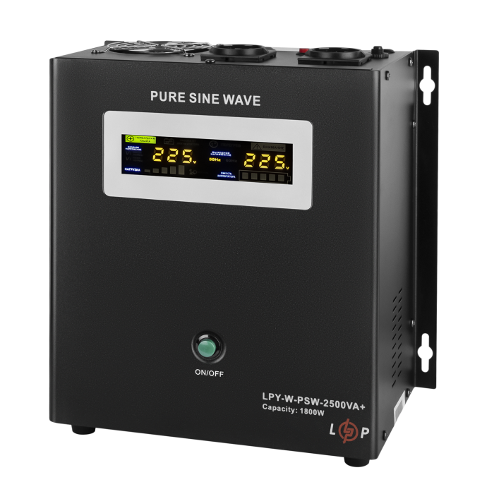 ДБЖ з правильною синусоїдою 24V LPY-W-PSW-2500VA+(1800Вт)17A/31A для LiFePO4