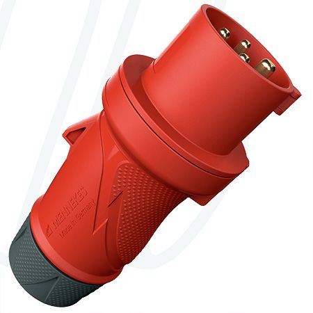 Штекер PowerTOP Xtra з ErgoCONTACT 16А 4п 6г 400В, IP54 червоний, MENNEKES (артикул 13506)