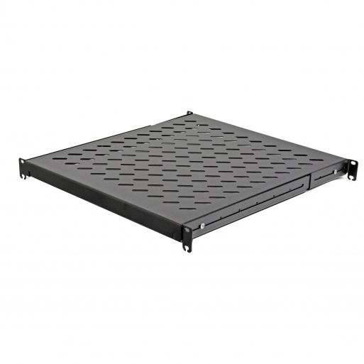 Полка 19" 4 точки кріпл. , 550мм глиб., перфорована , сталь , 1,5 мм , чорна