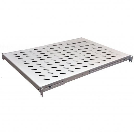 Полка 19" 4 точки кріпл. , 600мм глиб., перфорована , сталь , 2 мм , сіра