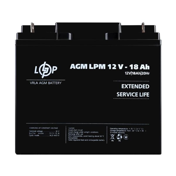 Розпродаж Акумулятор AGM LPM 12V - 18 Ah