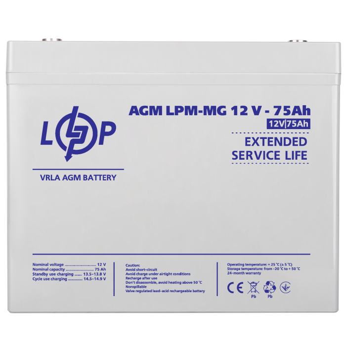 Акумулятор мультигелевий LPM-MG 12V - 75 Ah