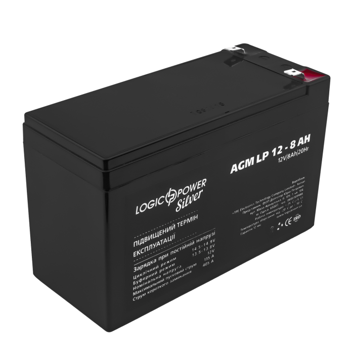 Акумулятор AGM LP 12V - 8 Ah Silver