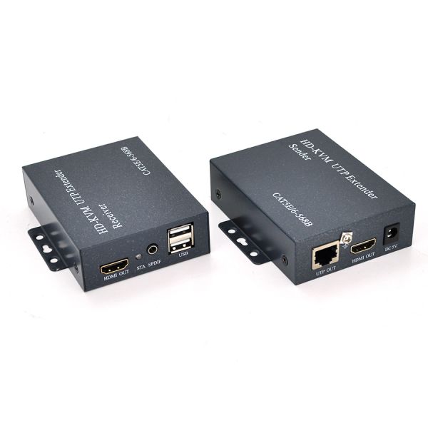 Одноканальний активний подовжувач HDMI сигналу UTP кабелю. Дальність передачі: до 120 метрів, cat5e/cat6e 1080P/3D. Управління через USB